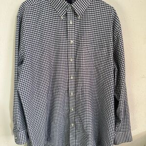 Stafford Men's Black and White Plaid Shirt
